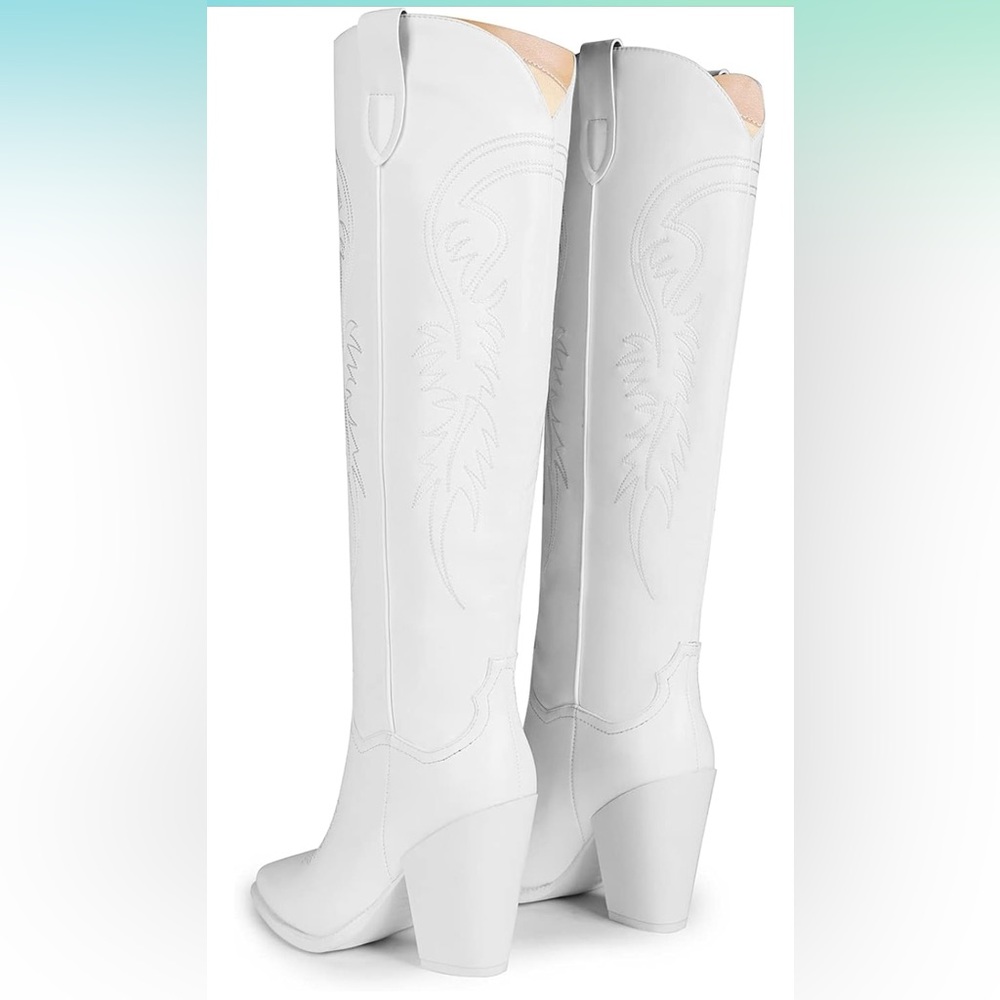 Women's Cowgirl Boots Pull On Knee High Boots